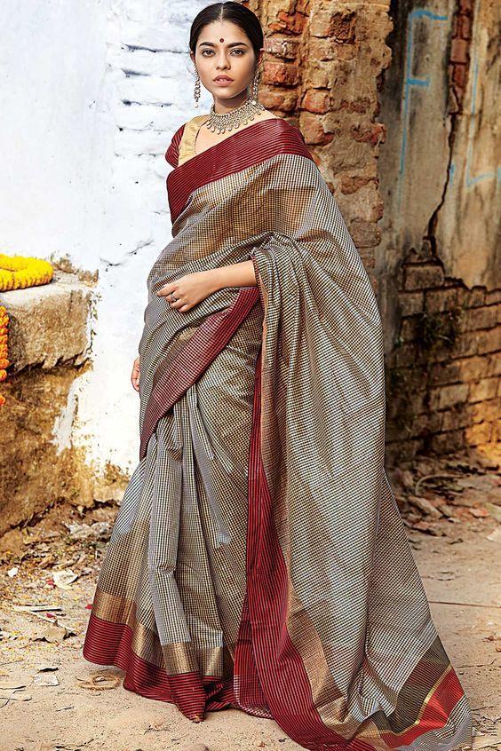 New Arrival Designer Linen Silk Saree