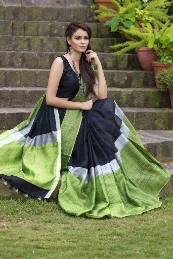 New Arrival Designer Linen Silk Saree