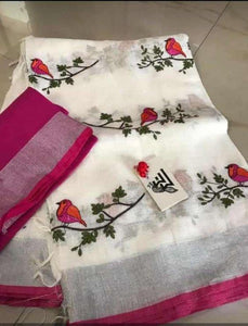 New Arrival Designer Linen Silk Saree