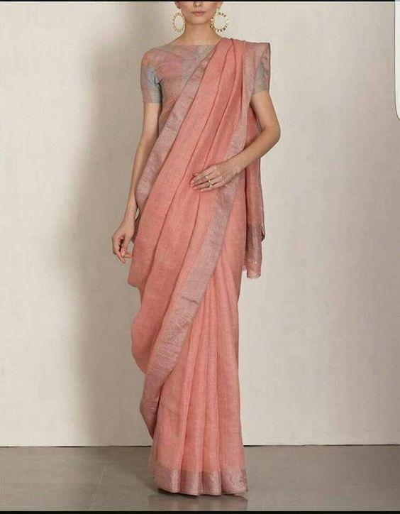 New Arrival Designer Linen Silk Saree