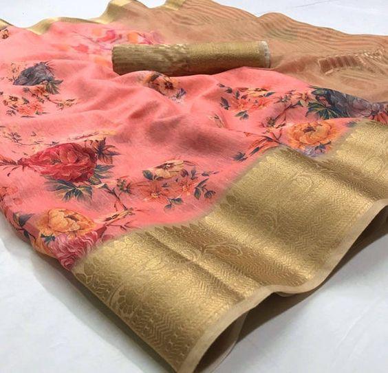 New Arrival Designer Linen Silk Saree