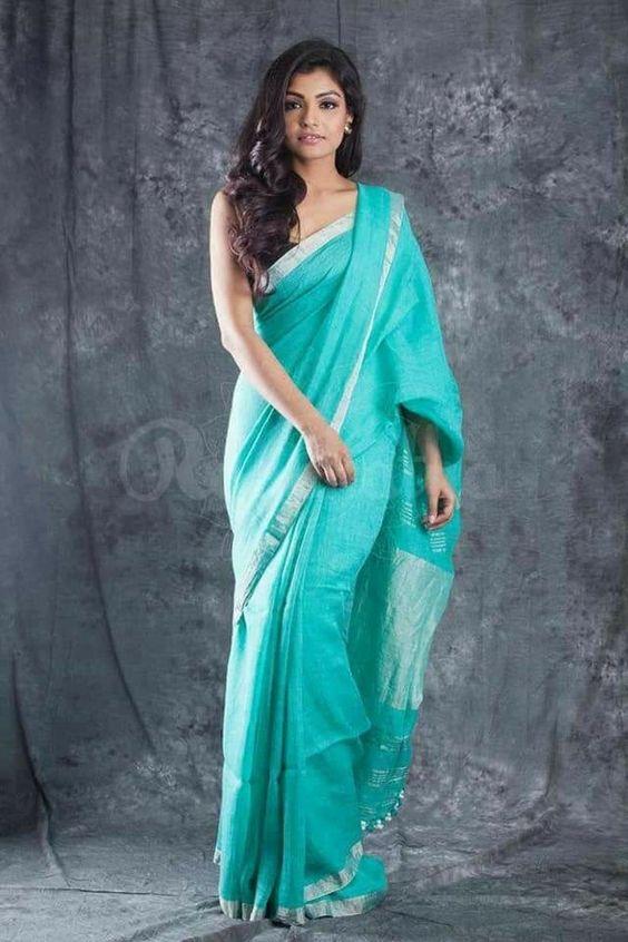 New Arrival Designer Linen Silk Saree