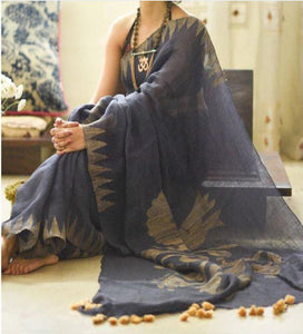 New Arrival Designer Linen Silk Saree