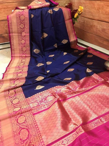 Fancy Blue Color Designer Silk Saree