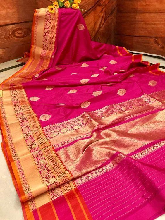 Fancy  Pink Color Designer Silk Saree