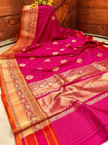 Fancy  Pink Color Designer Silk Saree