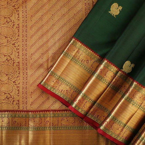 Dashing Green Color Designer Silk Saree