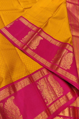 Dashing Yellow And Pink Color Designer Silk Saree