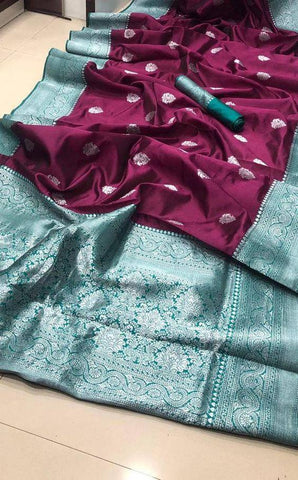 Awesome Purple Color Designer Silk  Saree