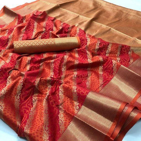 Captivating  Red Color Designer Saree