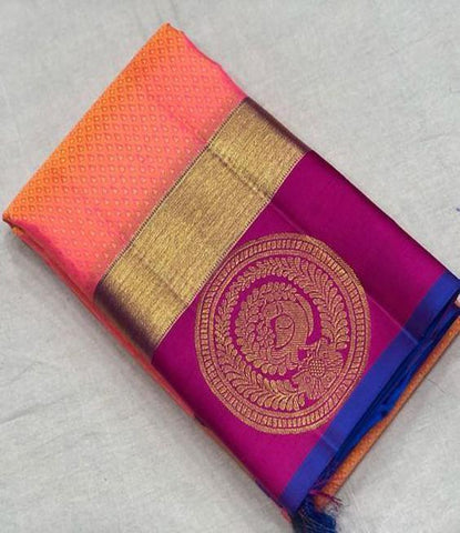 Fancy Orange Color Designer Saree