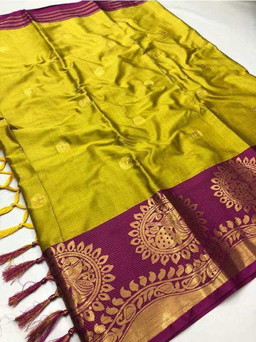 Captivating  Parrot and Pink Color Designer Saree