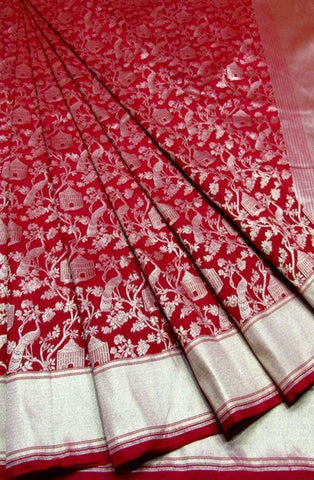 Captivating Red Color Designer Saree