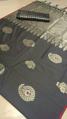 Admireble Grey Color Designer Saree
