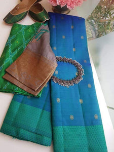 Fancy Blue Color Designer Saree