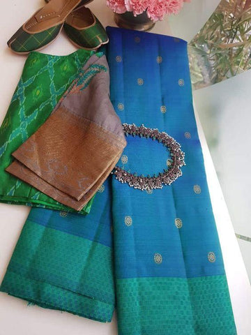 Fancy Blue Color Designer Saree