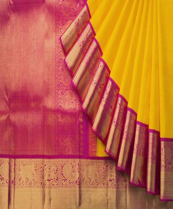 Captivating Yellow Color Designer Saree