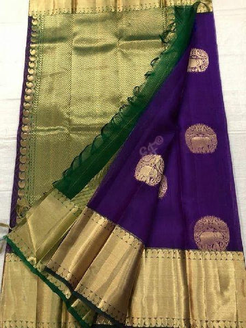 Amazing Navy Blue Color Kanjivarm Designer Saree