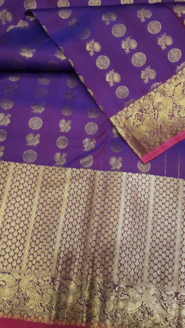 Blissful purple Color Kanjivarm Designer Sareee