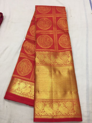 Fancy Red Color Kanjivarm Designer Saree