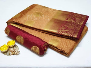 Fancy Brown Color Kanjivarm Designer Saree