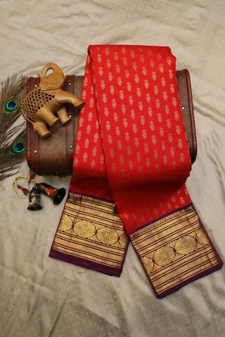 Admireable Red Color Kanjivarm Designer Saree