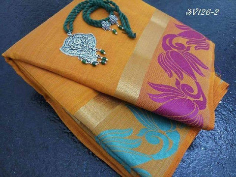 Adorable Yellow Color Kanjivarm Designer Saree