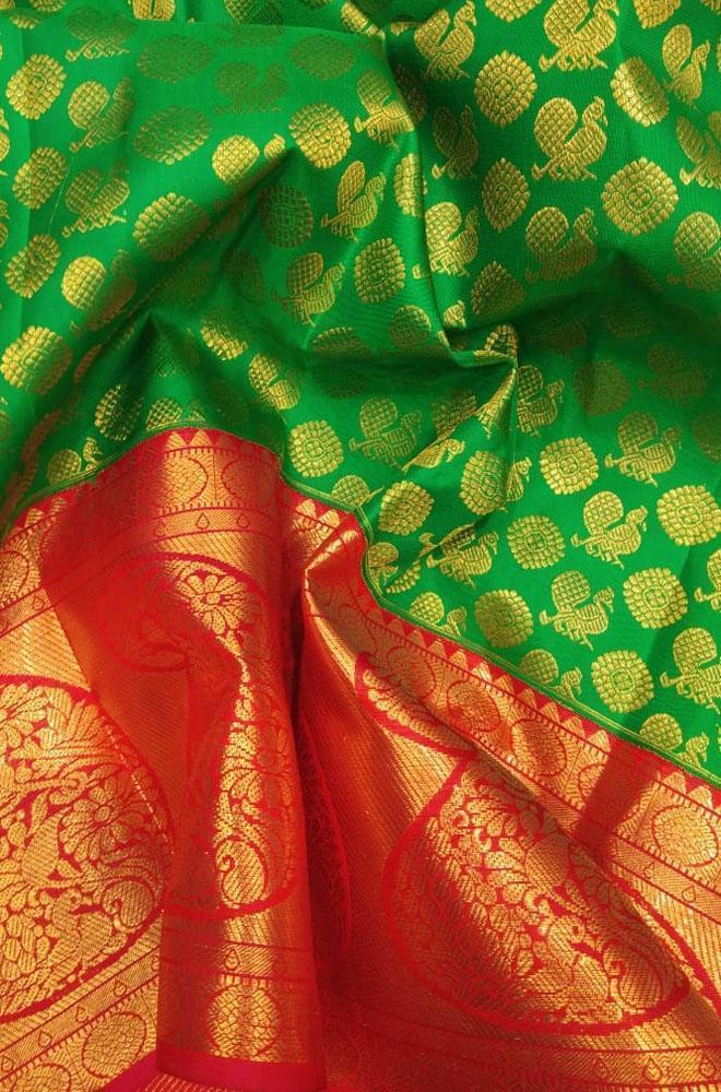 Adorable Green Color Kanjivarm Designer Saree