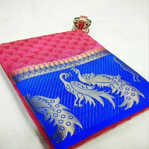 Attractive Pink Color Kanjivarm Designer Saree